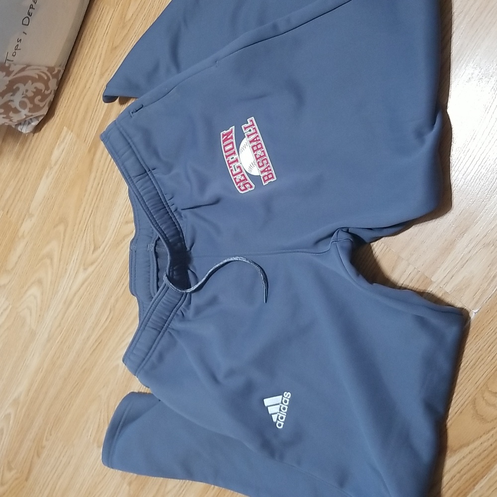 NWOT ADIDAS CLIMAWARM GRAY OPEN BOTTOM SWEAT PANTS - Picture 3 of 6